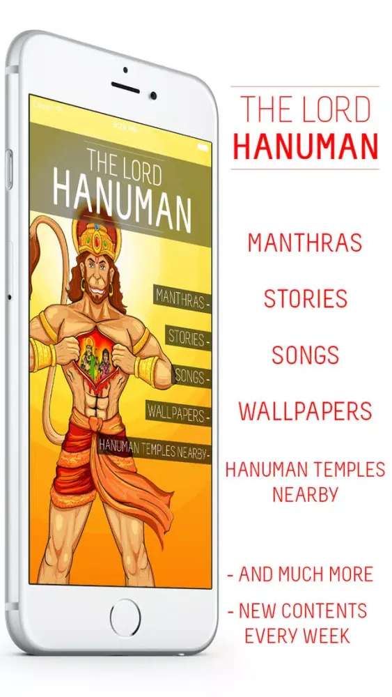 Ảnh chụp màn hình của Lord Hanuman : Mantras, Stories, Songs, Wallpapers, Hanuman Temples