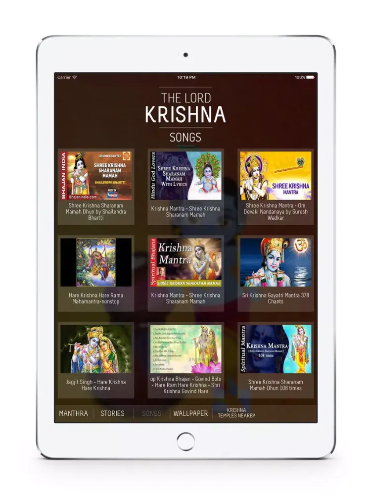 Скриншоты Lord Krishna : Mantras, Stories, Songs, Wallpapers, Krishna Temples iPad 