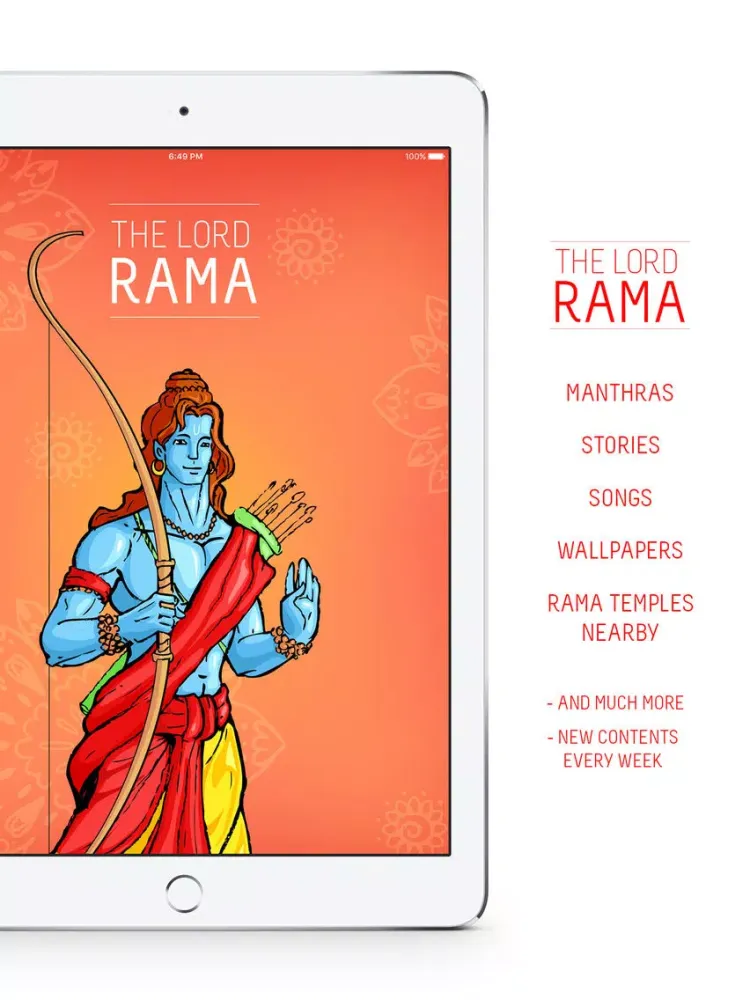 Скриншоты Lord Rama : Mantras, Stories, Songs, Wallpapers, Krishna Temples iPad 