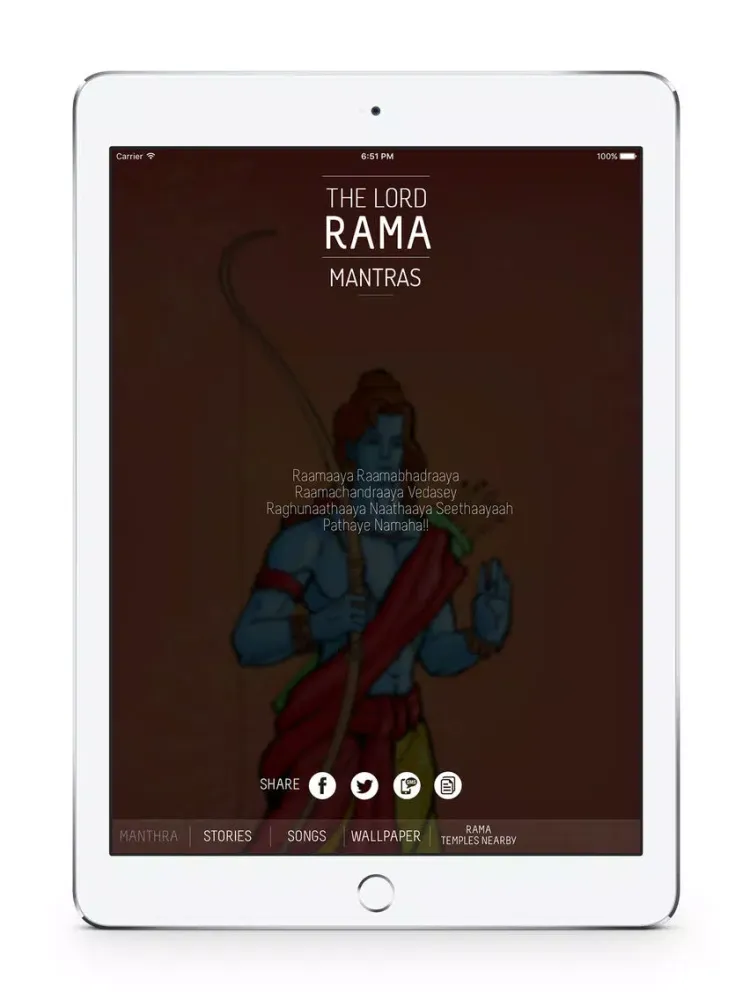 Скриншоты Lord Rama : Mantras, Stories, Songs, Wallpapers, Krishna Temples iPad 