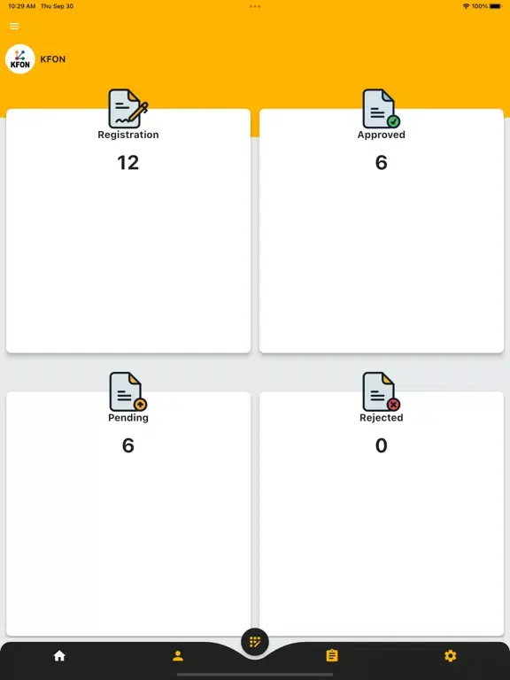 Tangkapan skrin KFON-CAF iPad