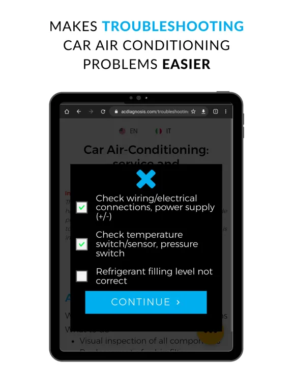 AC diagnosis iPad  Screenshots