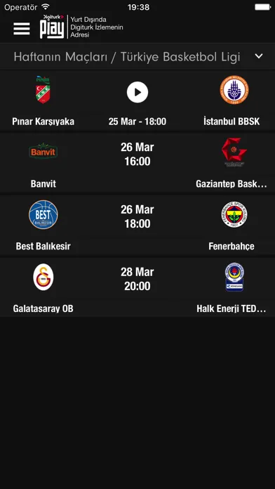 Zrzuty ekranu Digiturk Play Yurt Dışı