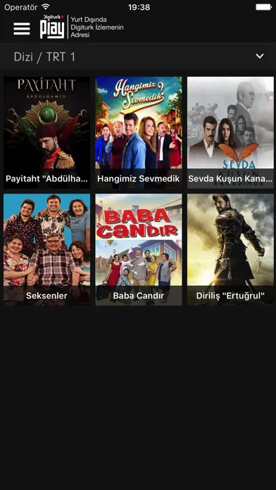 Zrzuty ekranu Digiturk Play Yurt Dışı