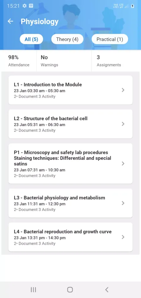 DigiClass Student Screenshots