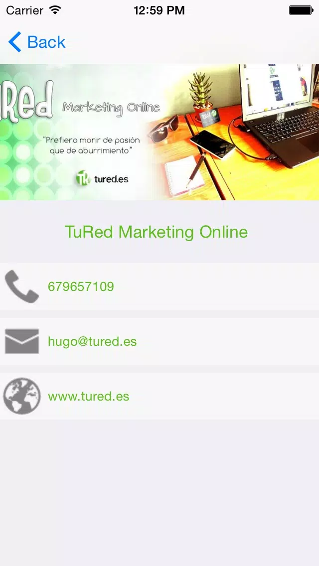Tangkapan skrin TuRed Marketing Online
