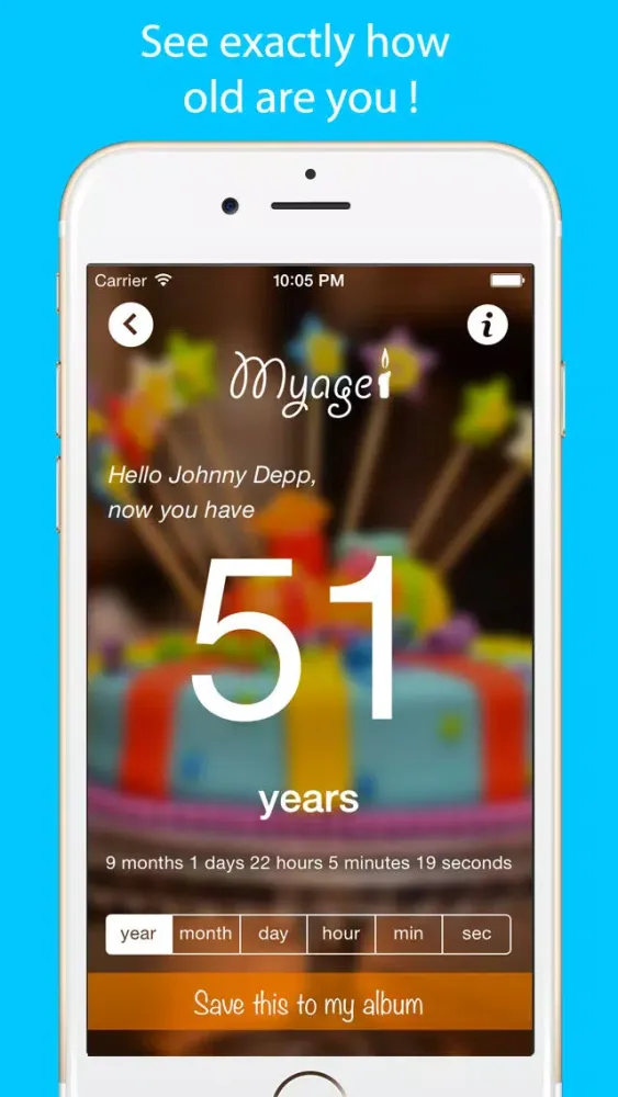 Zrzuty ekranu MyAge App Calculate your age