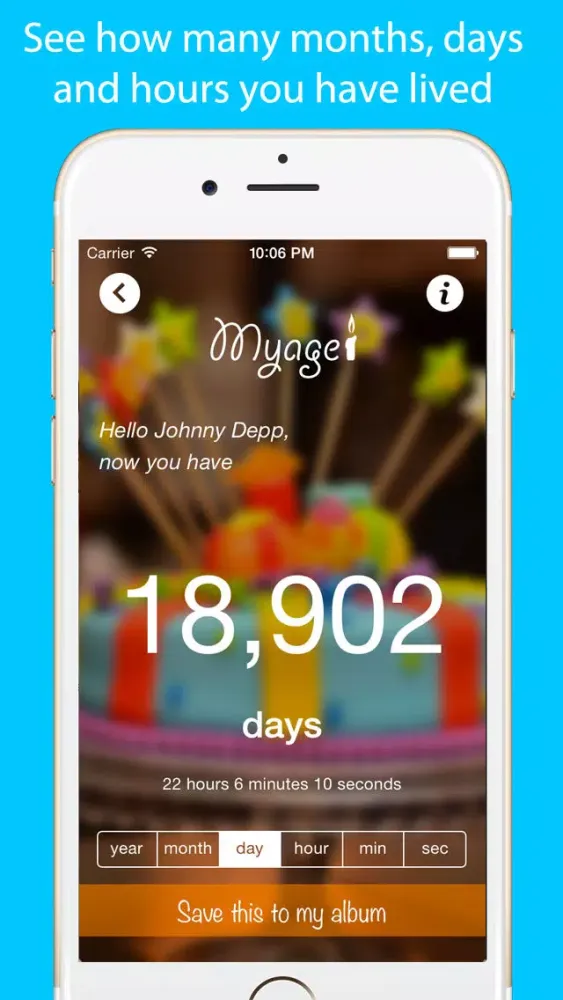 Zrzuty ekranu MyAge App Calculate your age