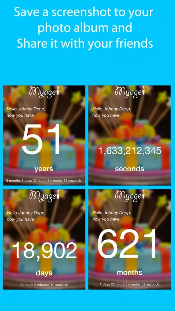 Zrzuty ekranu MyAge App Calculate your age