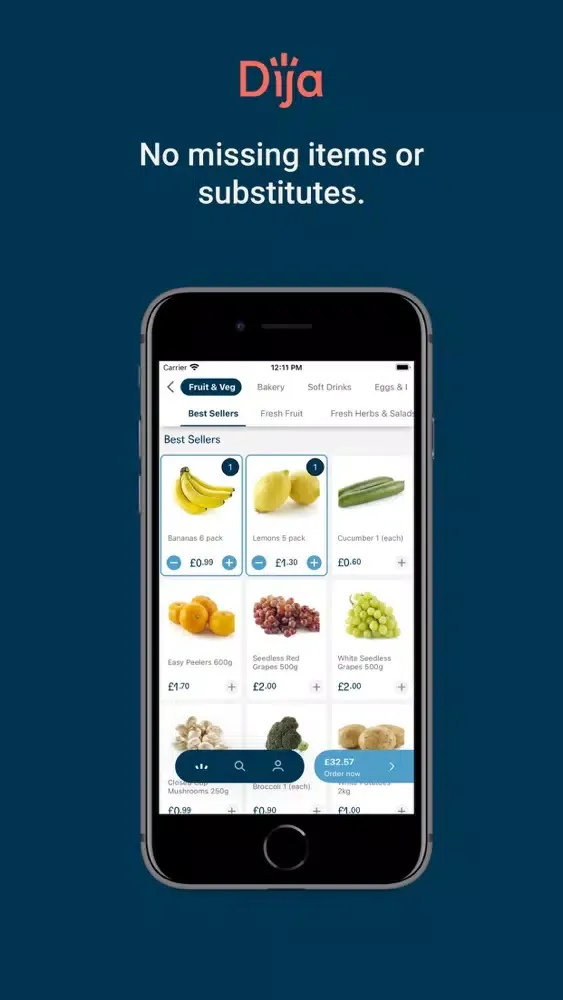 Zrzuty ekranu Dija: Groceries Delivered