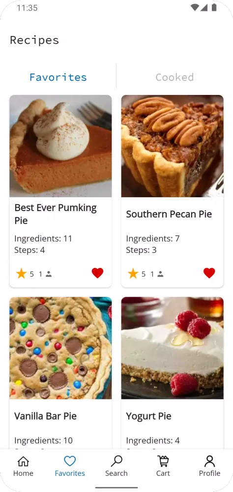 Pie Recipes Ekran Görüntüleri