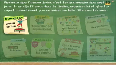 Capturas de tela do Dilemme Junior