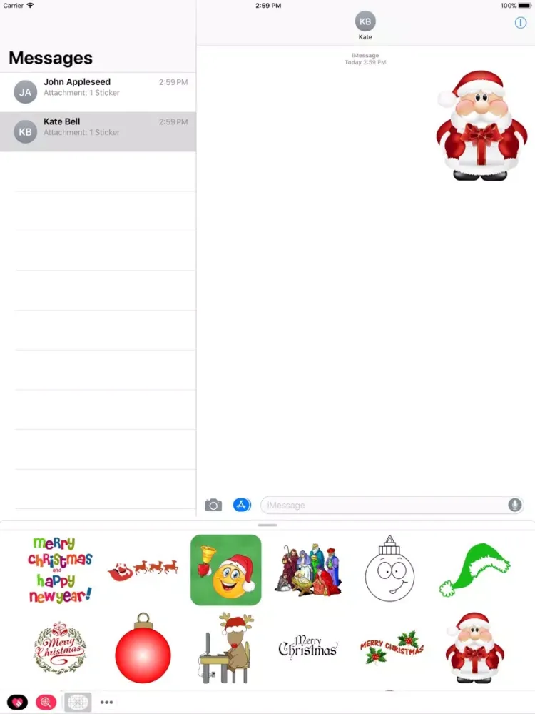 Amazing Santa Stickers iPad  Screenshots