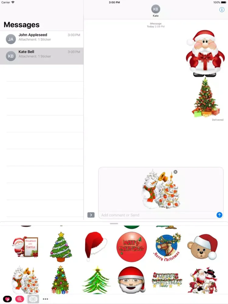 Amazing Santa Stickers iPad  Screenshots