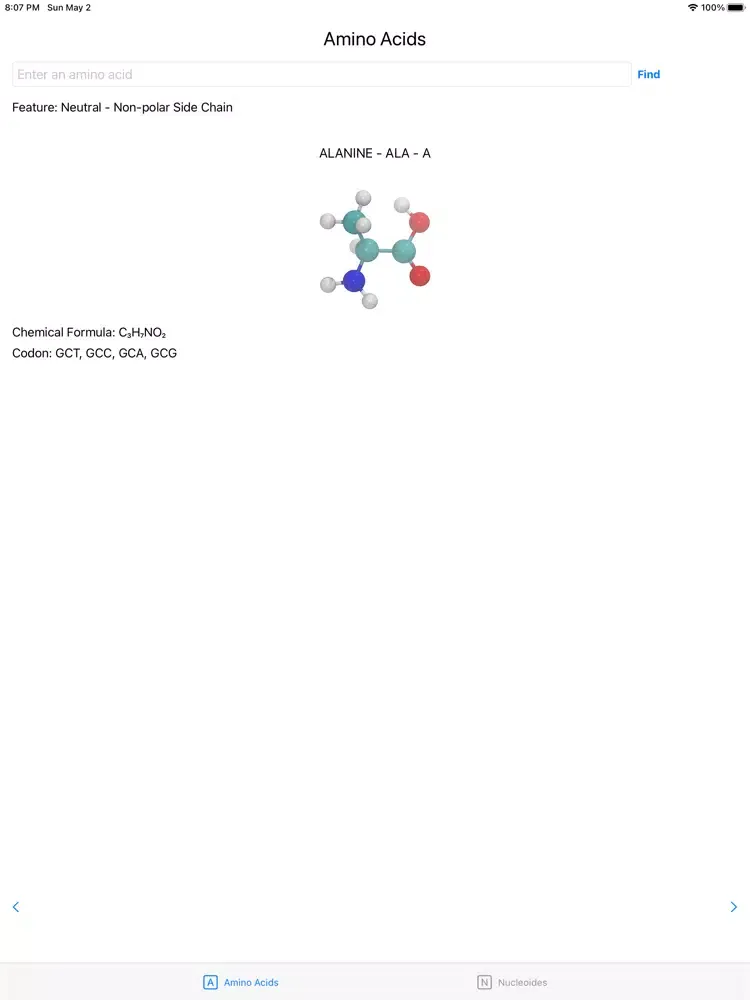 Captures d'écran de Amino Acid Explorer iPad 