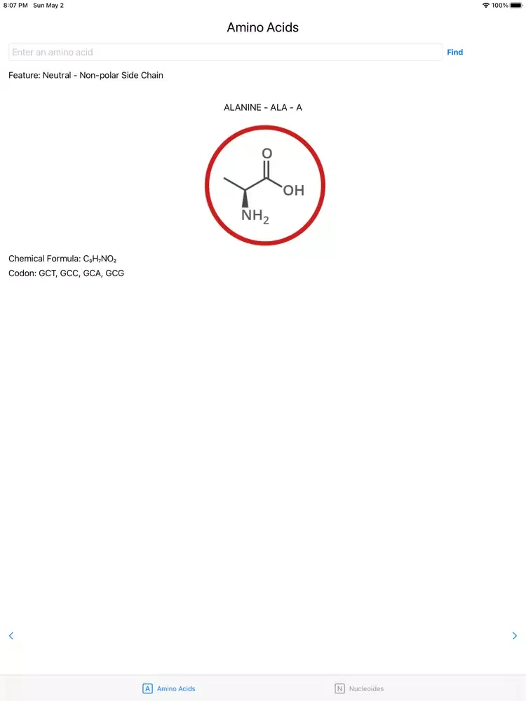 Captures d'écran de Amino Acid Explorer iPad 