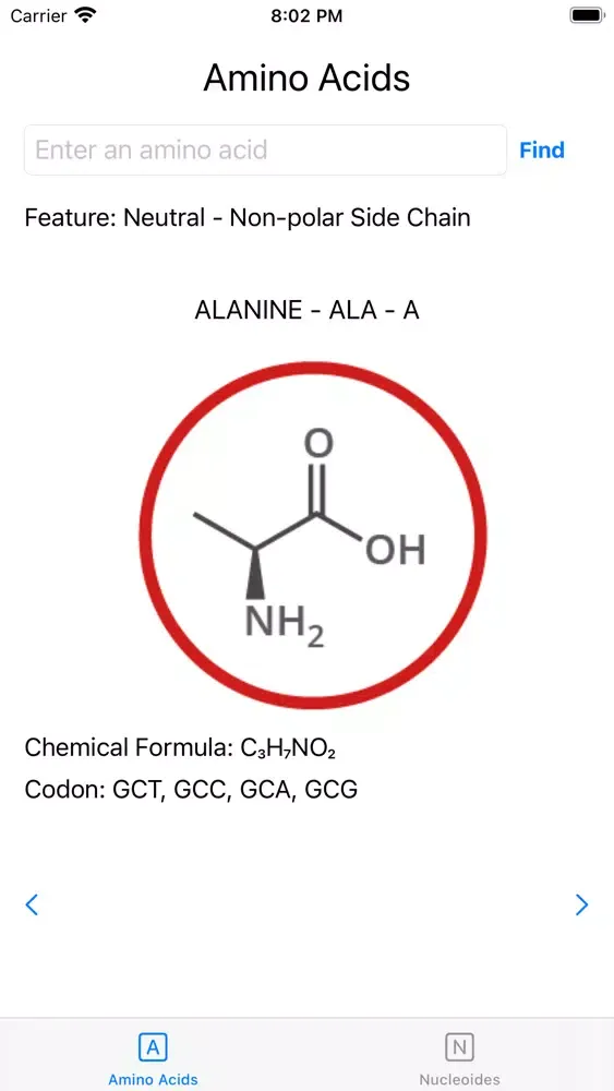 Captures d'écran de Amino Acid Explorer