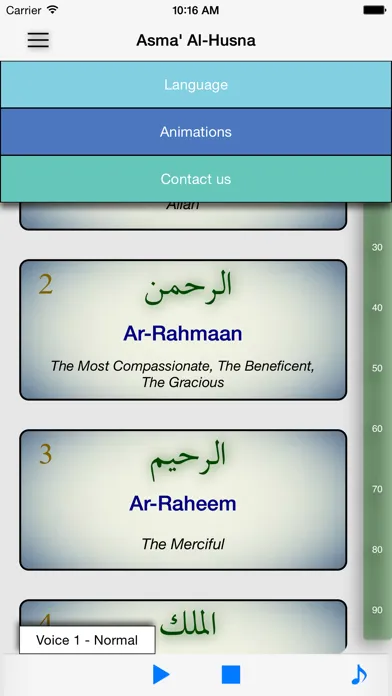 Zrzuty ekranu Asma' Al-Husna (99 Names of Allah)