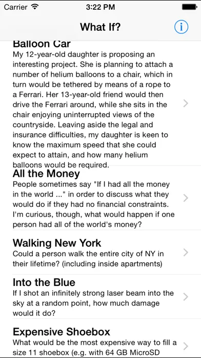 Screenshot di XKCD: What If? Reader