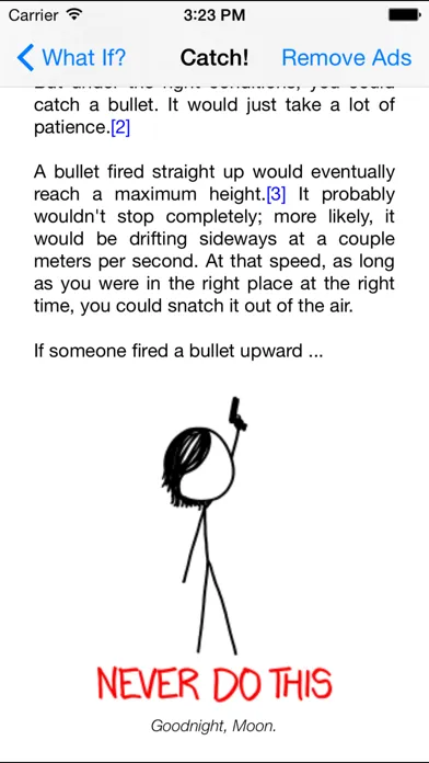 Screenshot di XKCD: What If? Reader