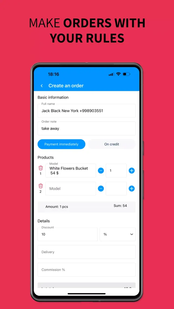 Captures d'écran de Inventory app, sales, invoices