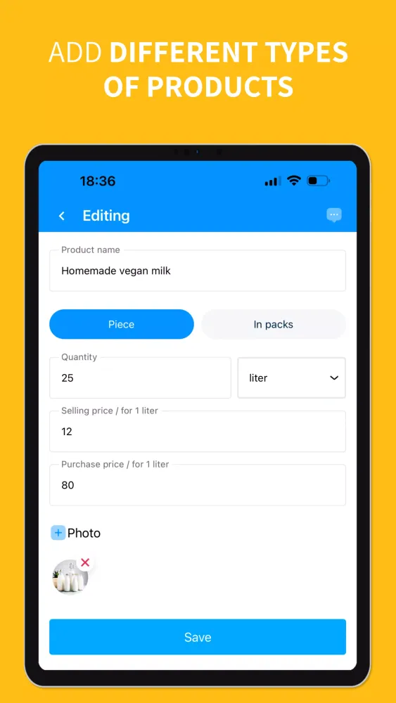Captures d'écran de Inventory app, sales, invoices