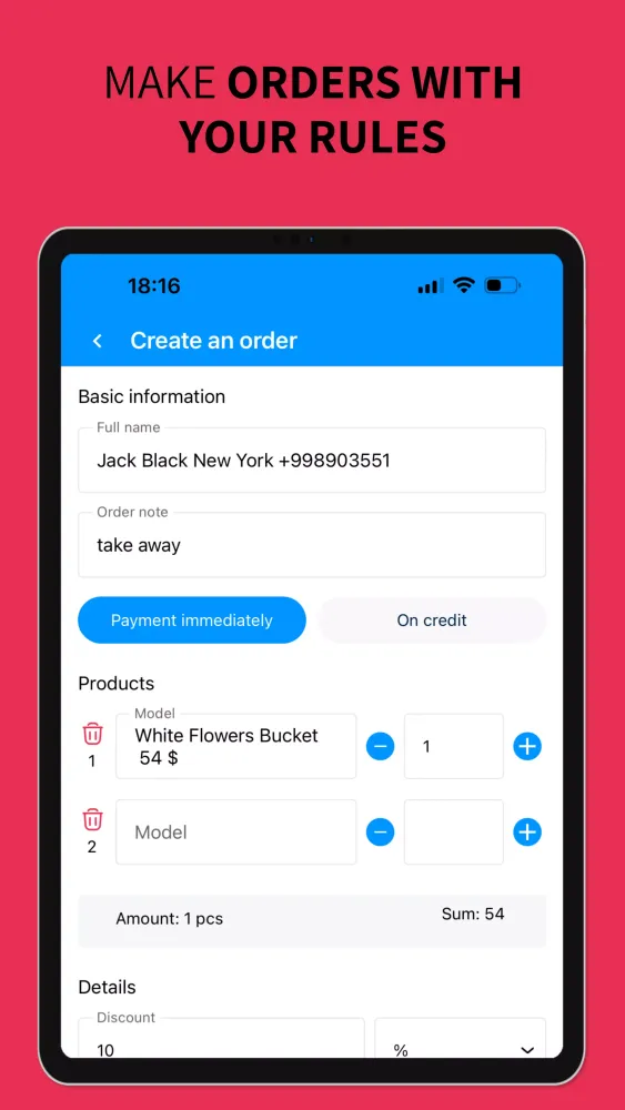 Captures d'écran de Inventory app, sales, invoices
