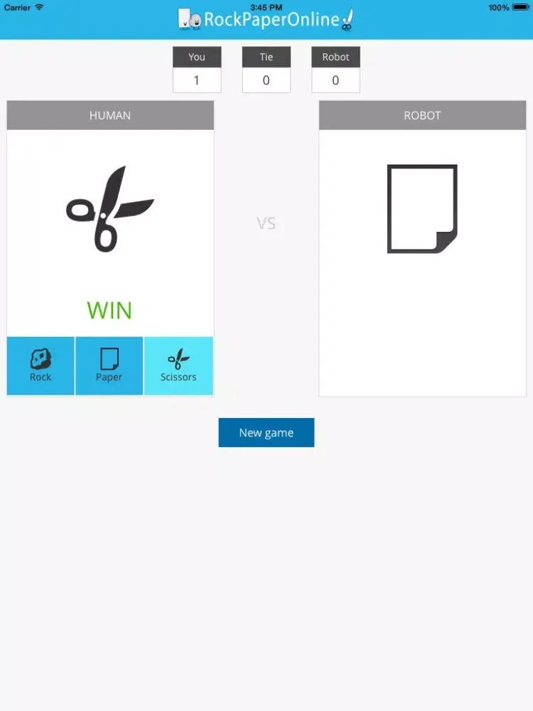 Rock Paper Game iPad  Screenshots