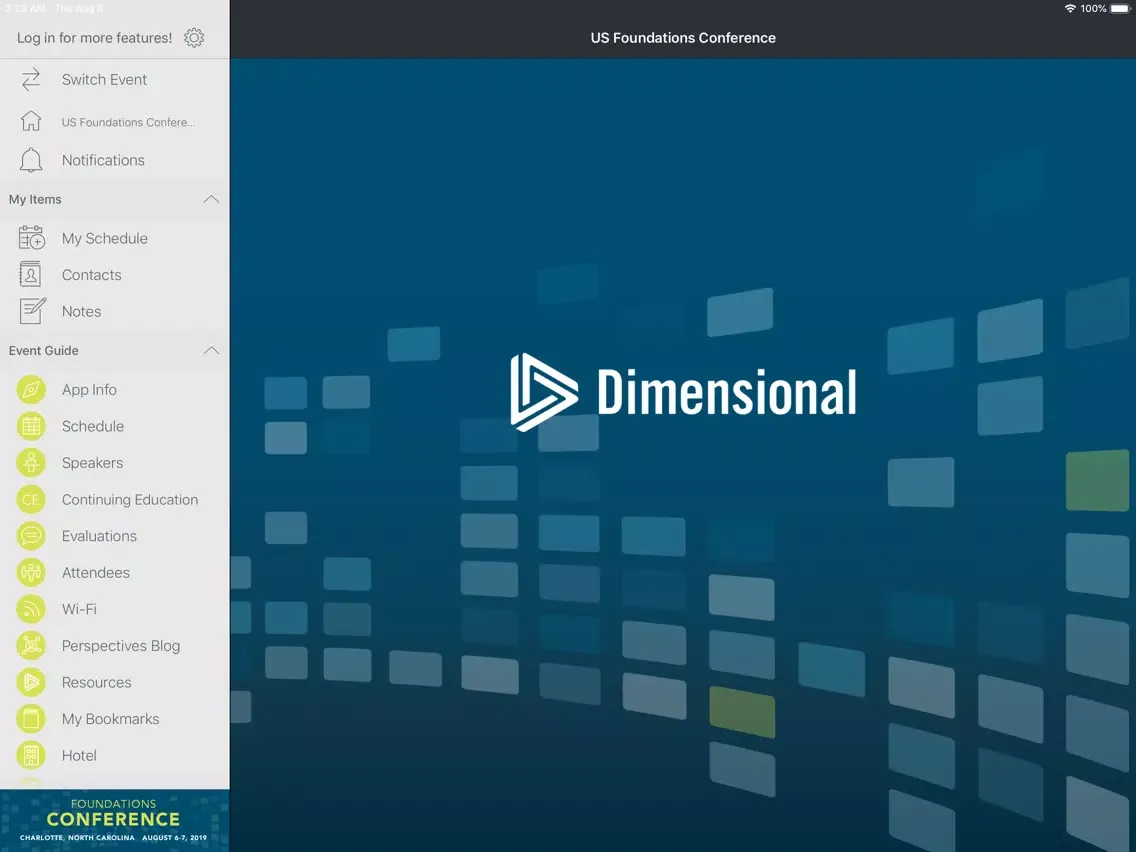 Dimensional Events iPad 应用截图