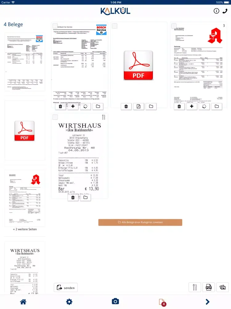 Screenshot di kalkül smart.scan iPad 
