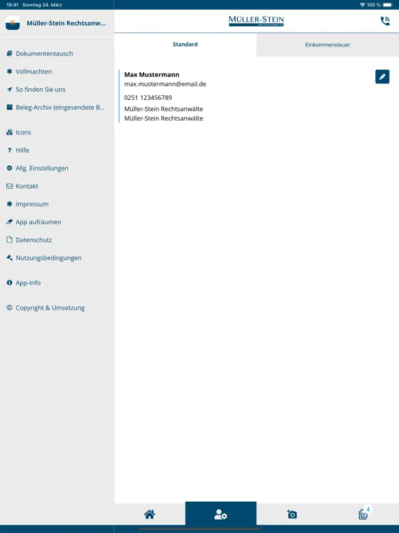 Müller-Stein Rechtsanwälte iPad  سکرین شاٹس