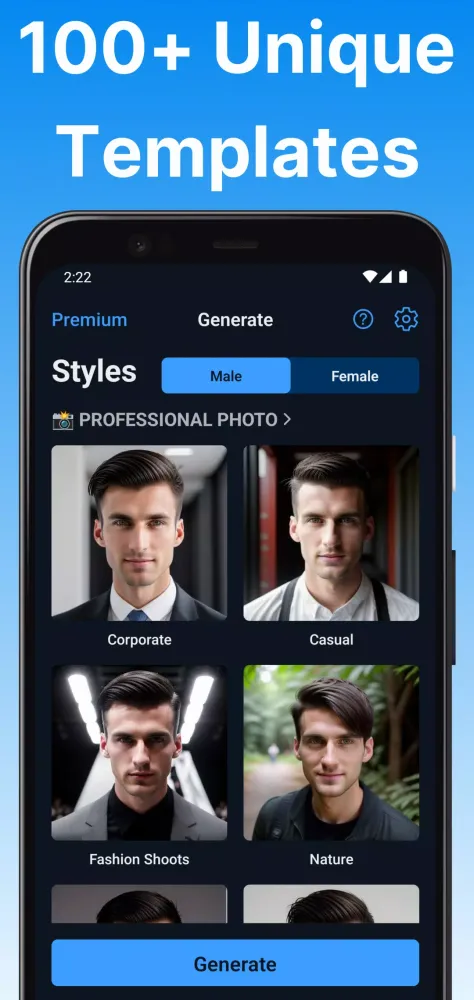 Ảnh chụp màn hình của AI Headshot Generator