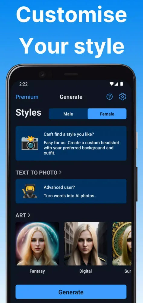 Ảnh chụp màn hình của AI Headshot Generator
