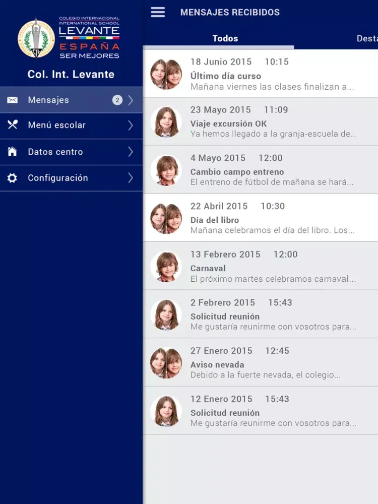 Capturas de pantalla de MensaSEK Colegio Int. Levante iPad 