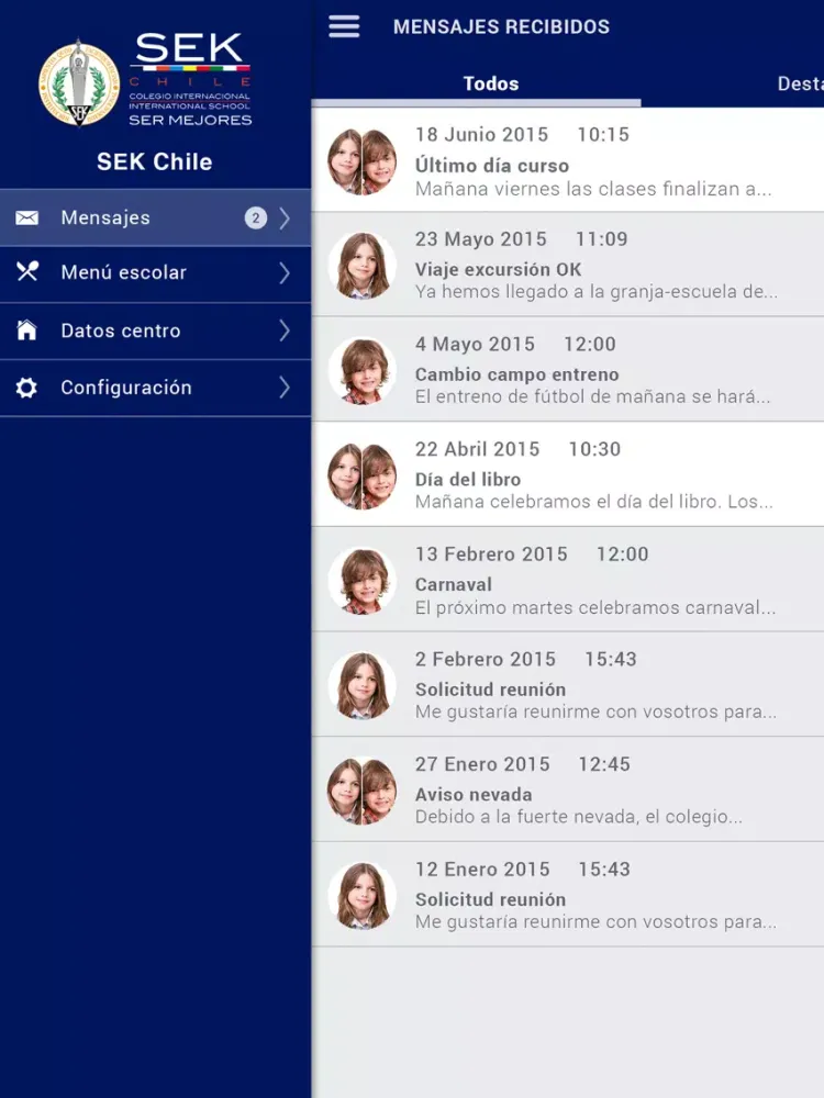 Tangkapan skrin MensaSEK Chile iPad 