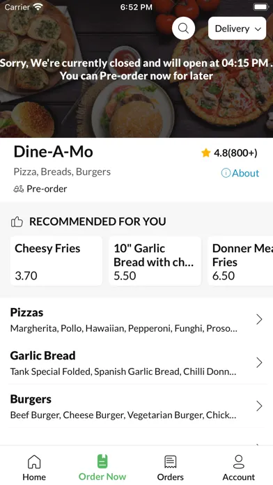 DineAMo Screenshots