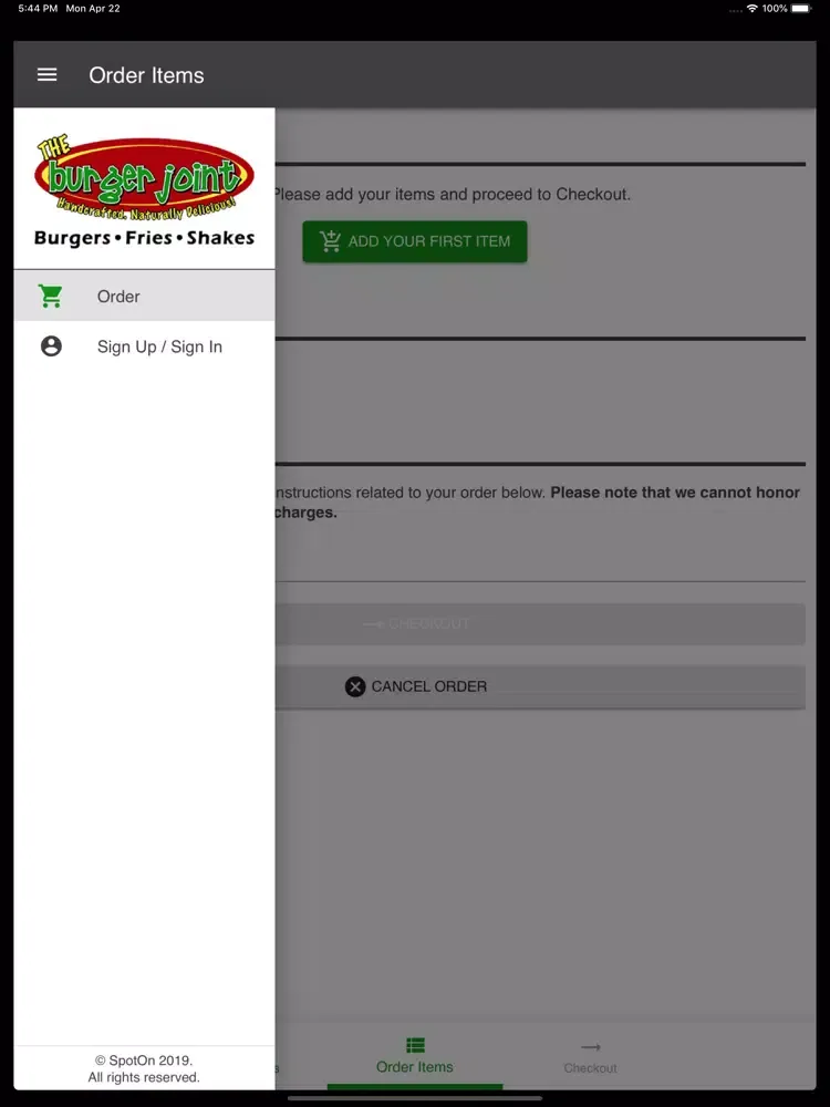 The Burger Joint iPad 应用截图