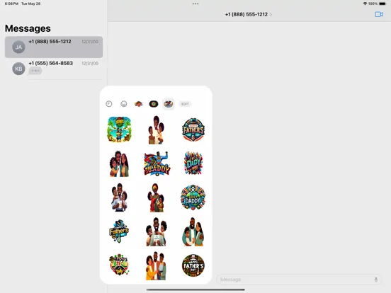 Black Fathers Day Stickers iPad 应用截图