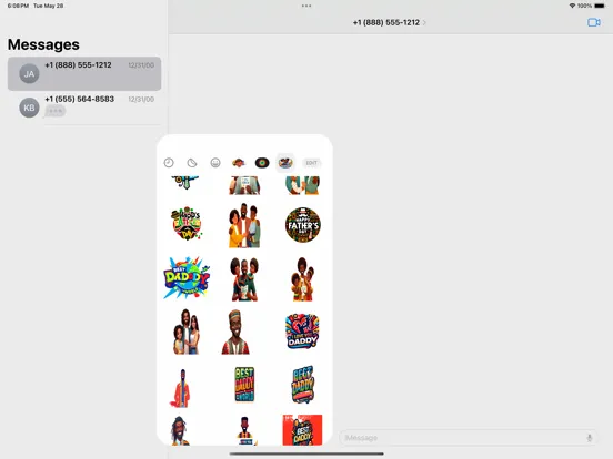 Black Fathers Day Stickers iPad 应用截图