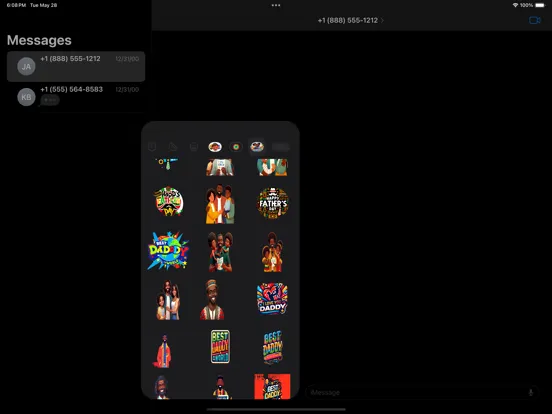 Black Fathers Day Stickers iPad 应用截图
