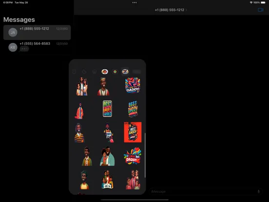 Black Fathers Day Stickers iPad 应用截图