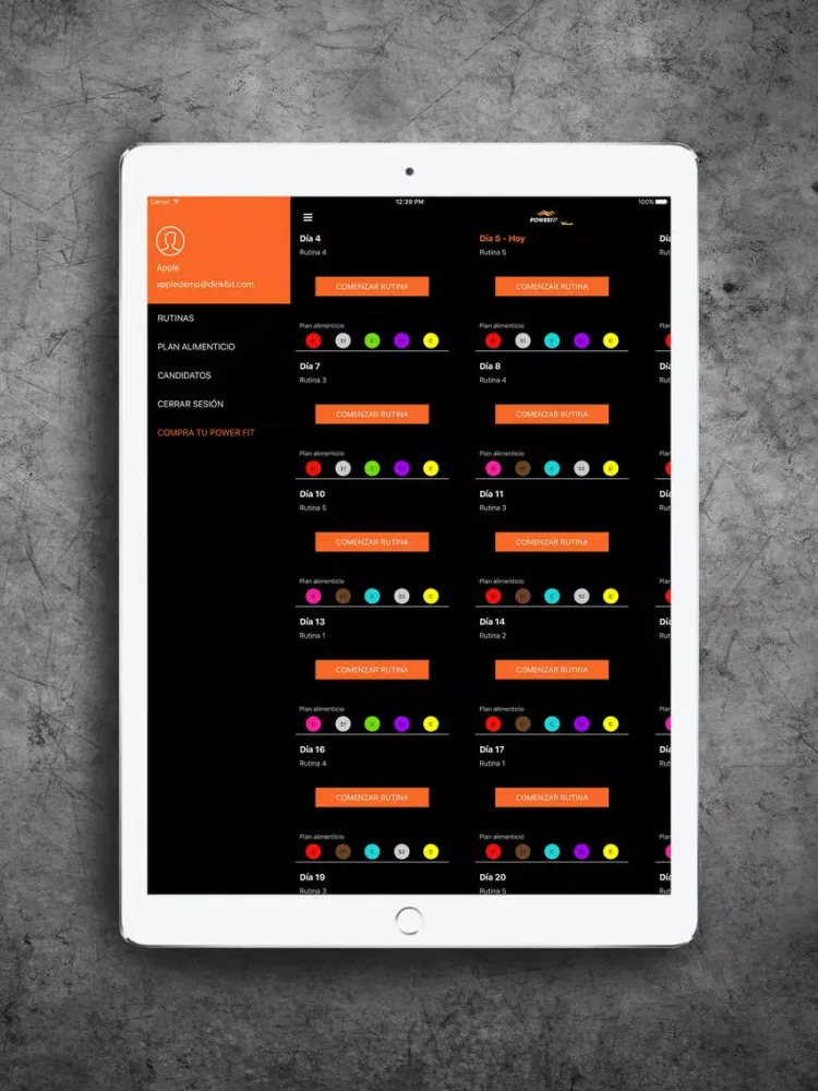 Reto Powerfit iPad 应用截图