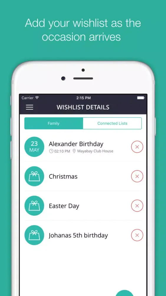 Screenshot di WishPix – Social Registry – Gift List App