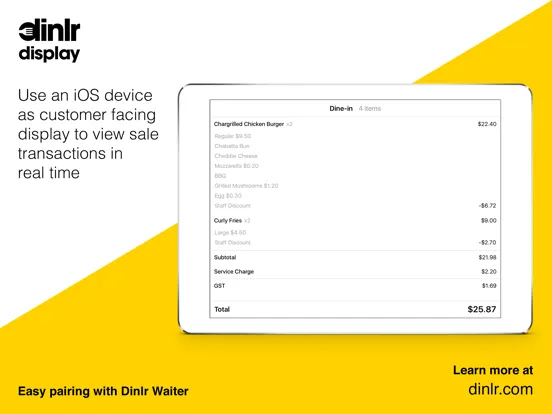 Dinlr Customer Display: CDS iPad  스크린샷