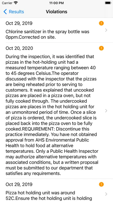Zrzuty ekranu Alberta Restaurant Reports
