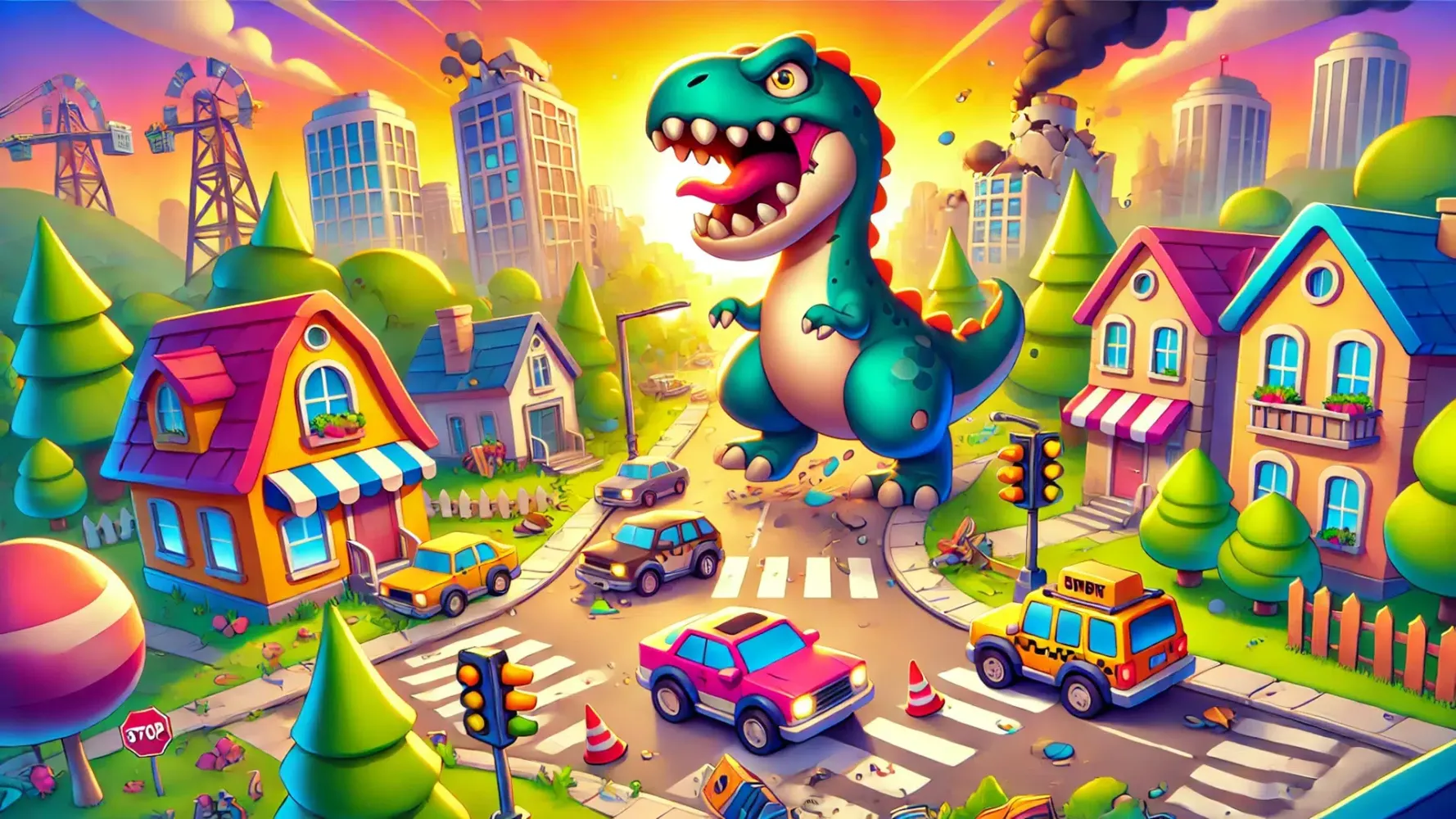 Скриншоты Dino Game City Destruction