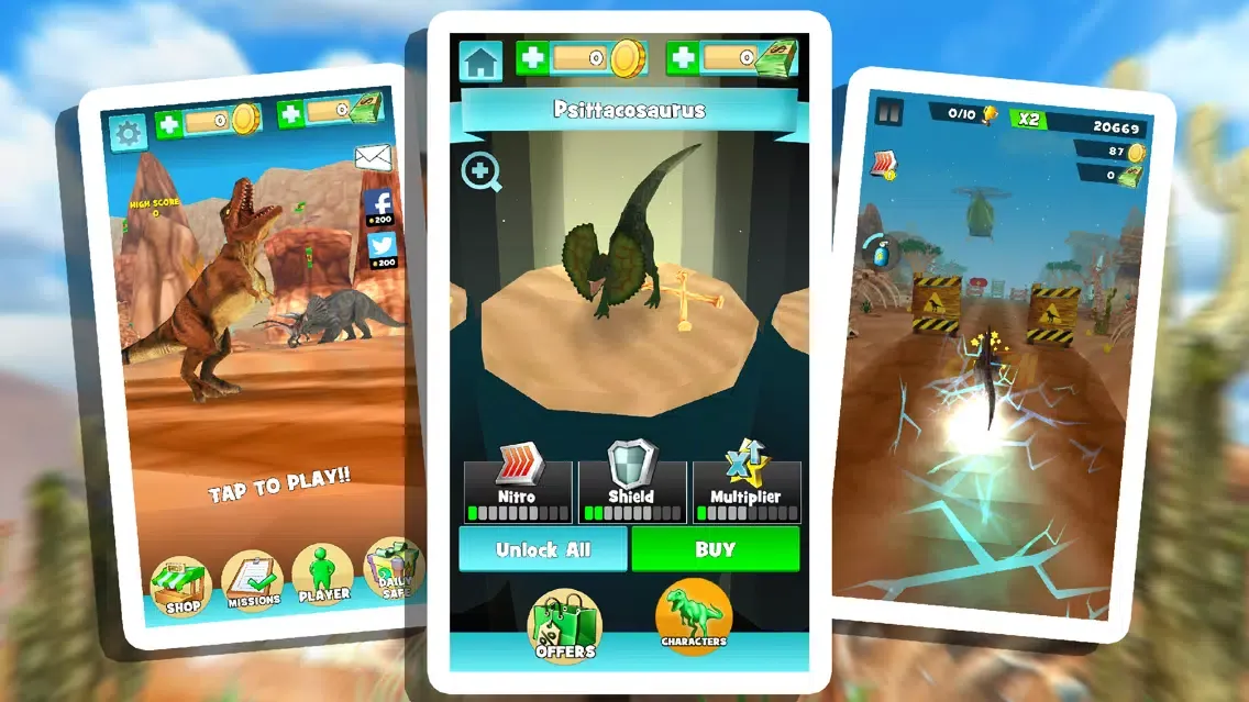 Tangkapan skrin Dinos Aurous: Jurassic Racing