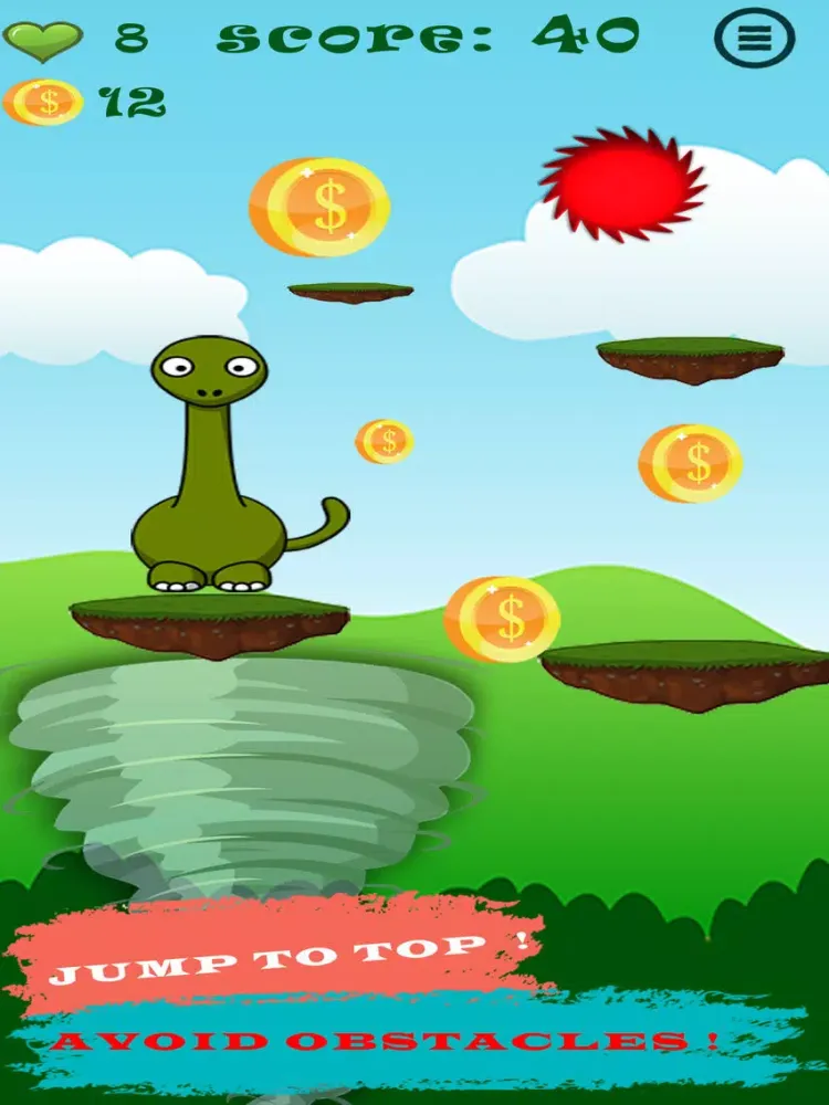 Dinosaur Jump Climb Avoid Obstacles Game Free for Kids iPad 应用截图