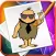 Dino Stone Age Cartoon Coloring Version