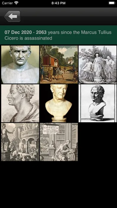 Tangkapan skrin Historica Calendar